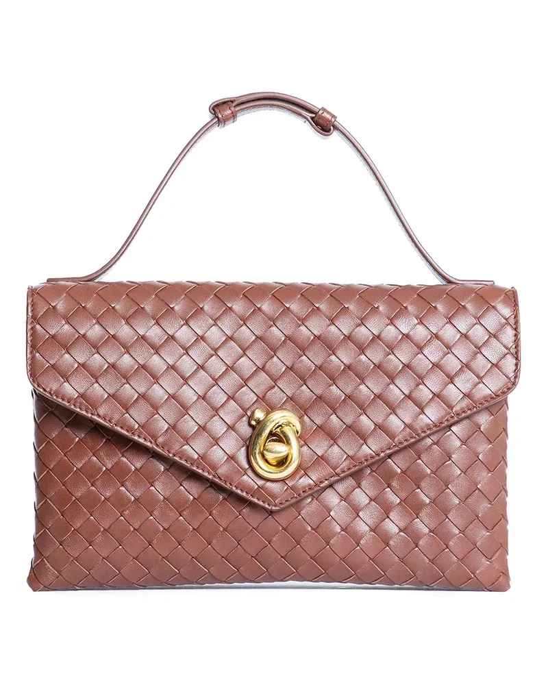 Bottega Veneta knot lock handbag Brown