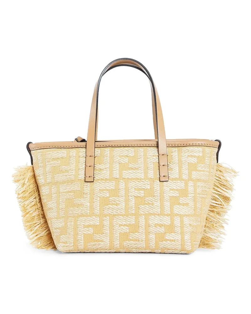 Fendi Mini Roll Jacquard fabric Bag Beige