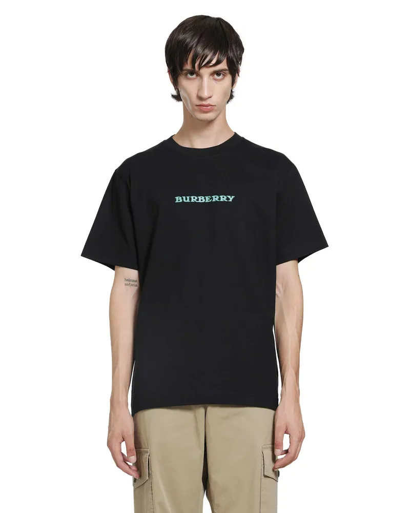 Burberry Heritage Logo Cotton T-Shirt Black