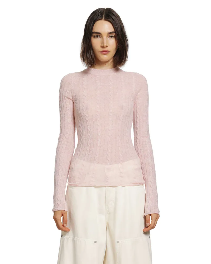 Haikure Sey Semi-Sheer Knitwear Pink