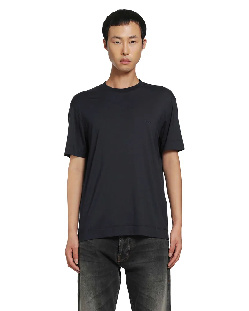 Emporio Armani Stretch Silk Modal T-Shirt Black