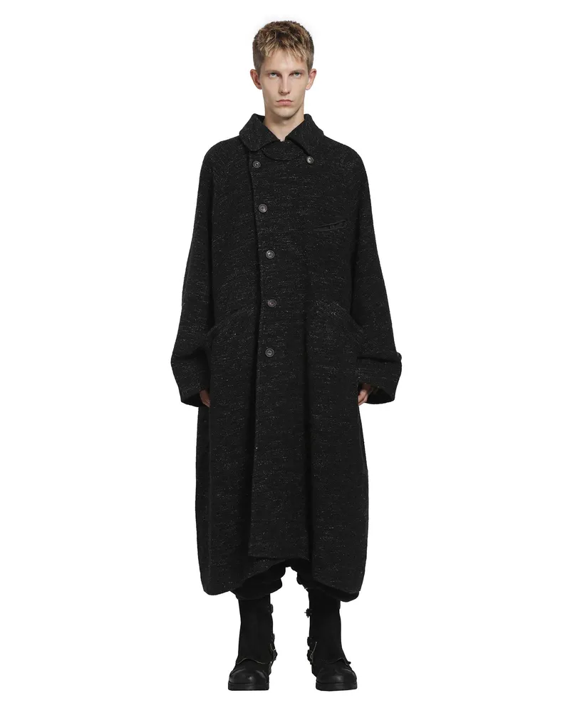 Ziggy Chen Spread Collar Coat Black