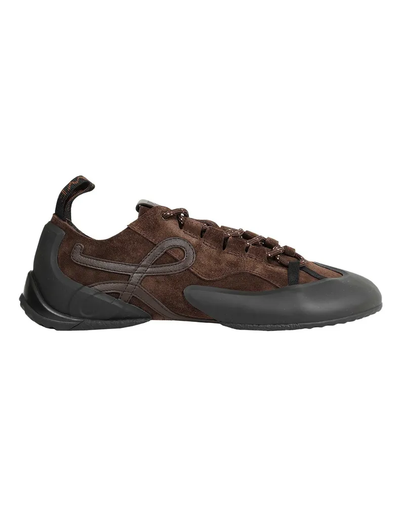 Loewe Suede Grip Sneakers Brown