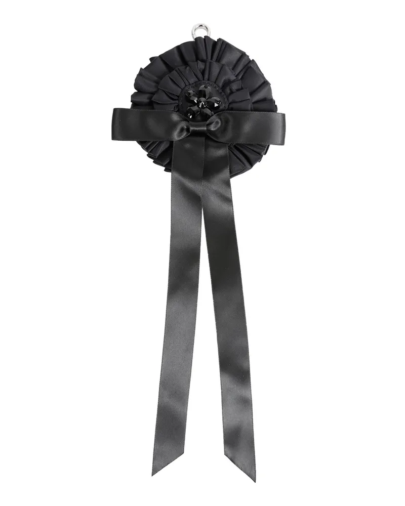 Simone Rocha Embellished Ribbon Rosette Bag Charm Black