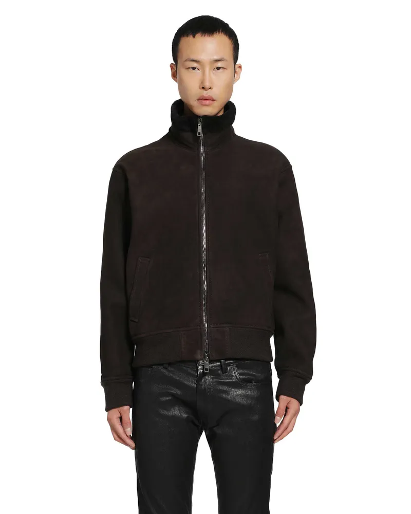 Giorgio Brato Zip-Up Leather Jacket Brown