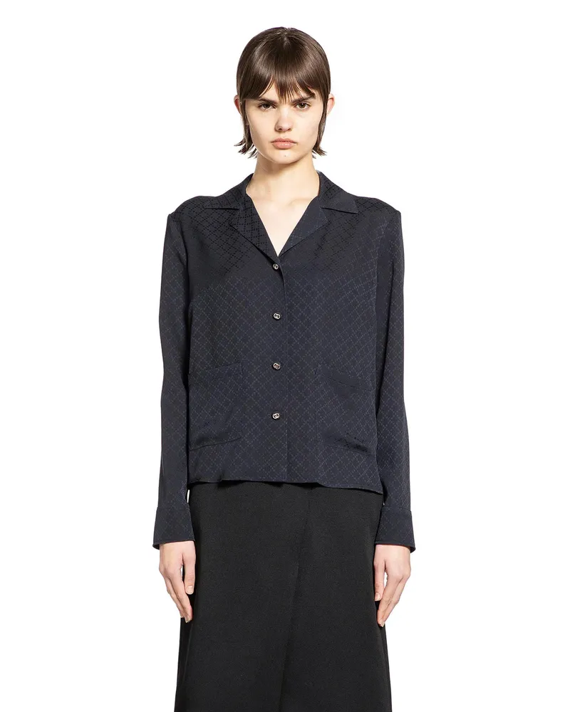 Gucci Silk Jacquard Shirt Blue
