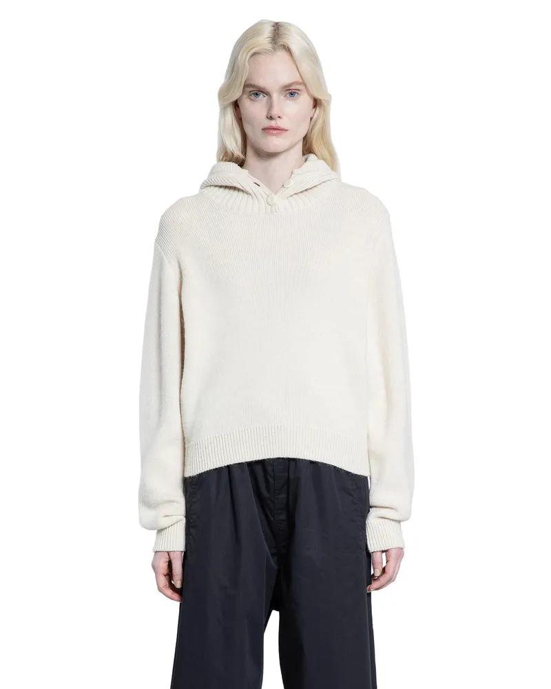 Christophe Lemaire Sweater with Hood White