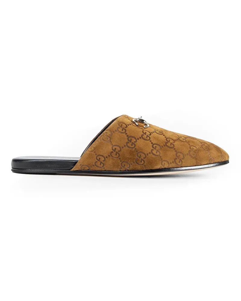 Gucci GG Suede Horsebit Slippers 