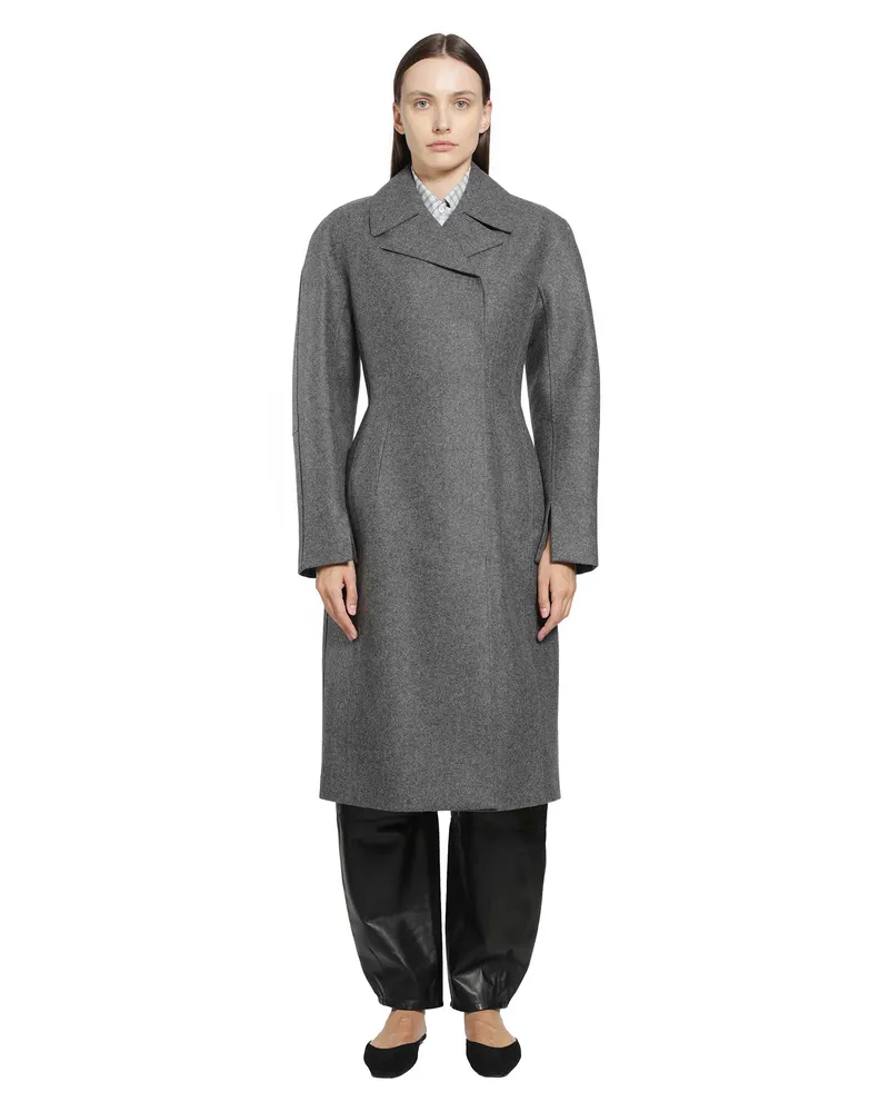 Jil Sander Melange Wool Coat Grey