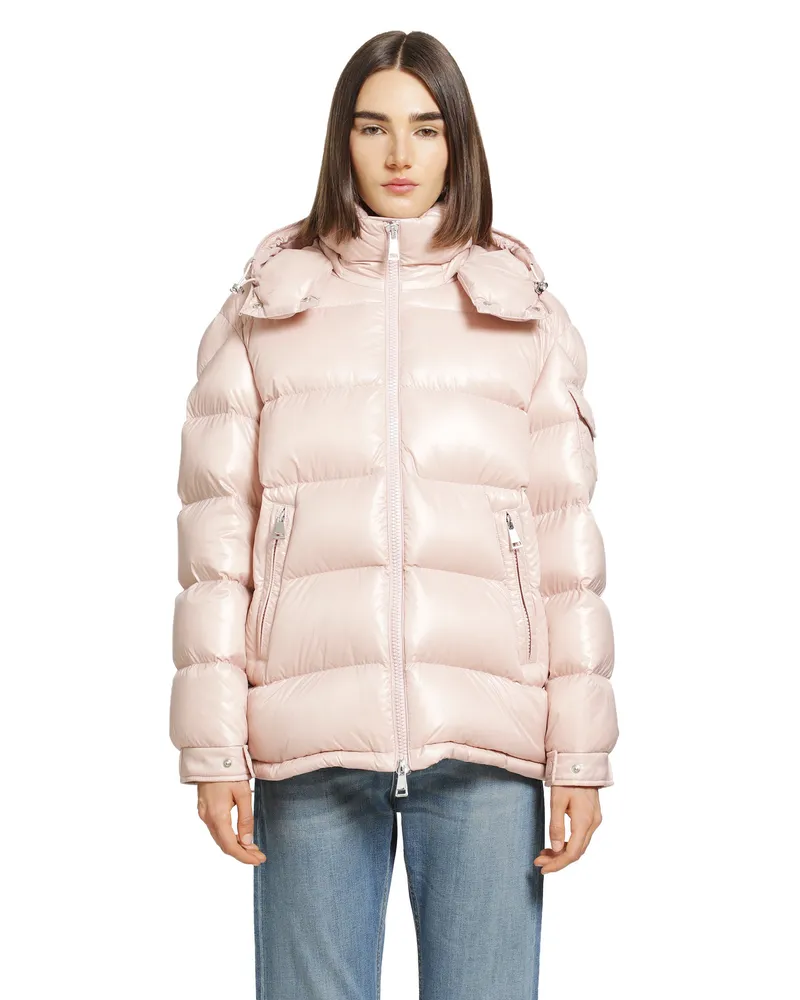 Moncler Maire Hooded Short Down Jacket Pink