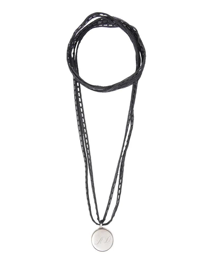 Ann Demeulemeester Monogram Lace Necklace Silver