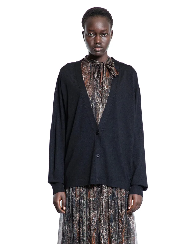 Saint Laurent Cardigan oversize in lana Black