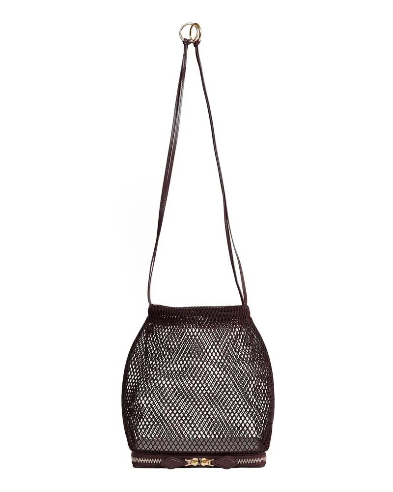 Alaïa Le Pochon Bag in Fishnet Red