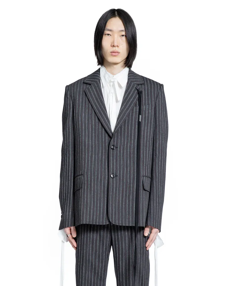 Ann Demeulemeester Aksel tailored Blazer in Pistriped viscose Black&white