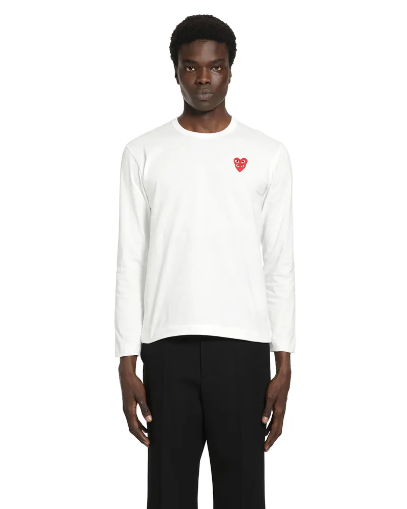 Comme des Garçons Heart Long Sleeve T-shirt White