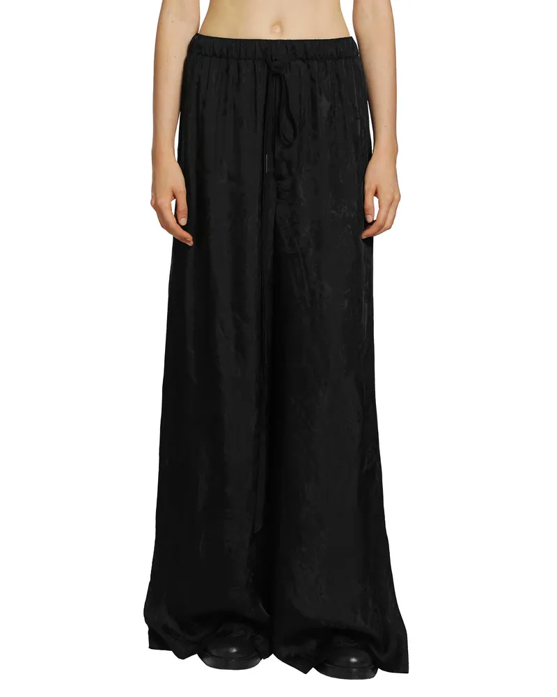 Ann Demeulemeester Nevi Lounge Pants in Paisley Satin Black