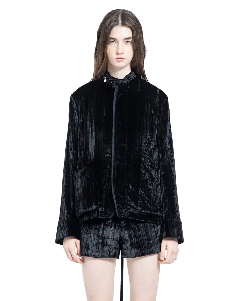 Ann Demeulemeester Zaya Fluid Shirt Jacket Black