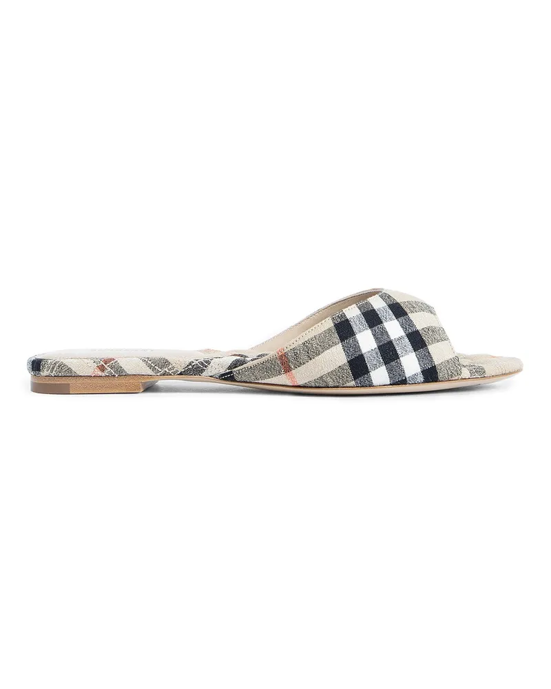 Burberry Check Mules Beige