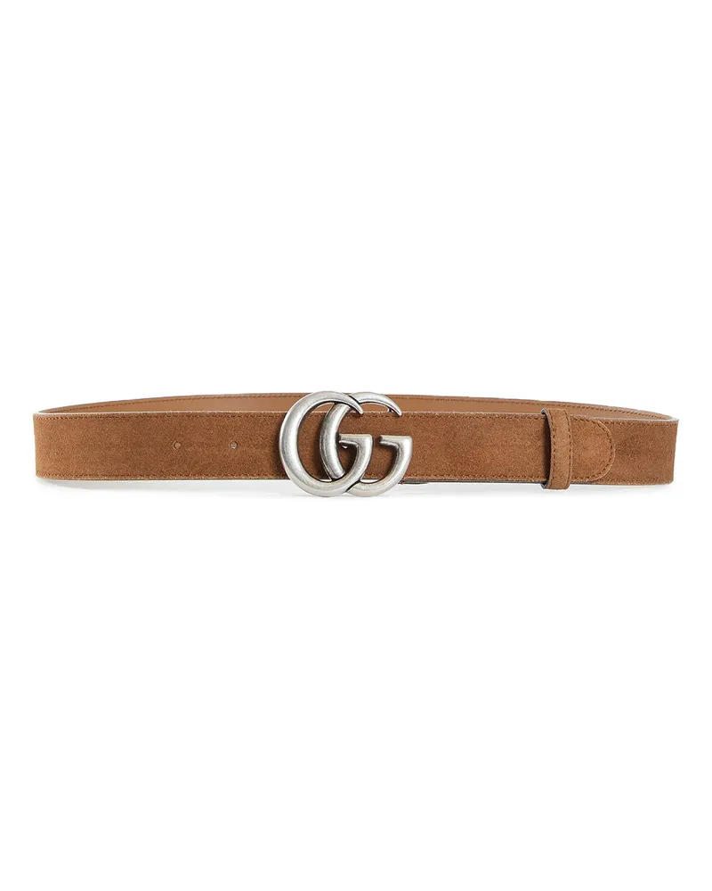 Gucci GG Marmont Thin Belt Brown