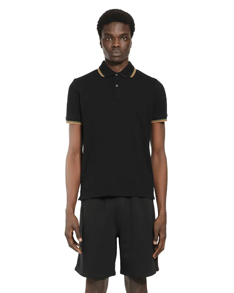 Moncler Double Collar Polo Shirt Black