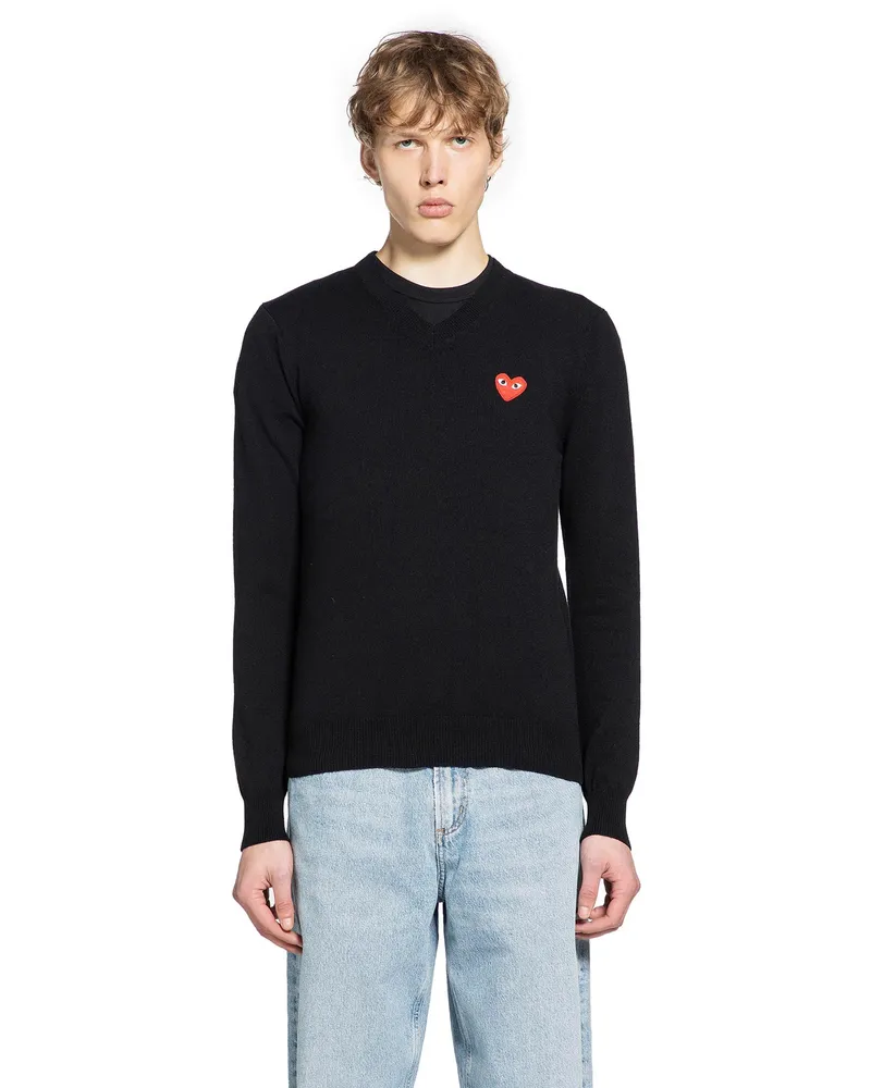 Comme des Garçons Wool Heart Sweater Black