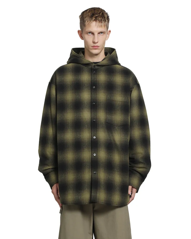 Balenciaga Padded Hooded Shirt Green