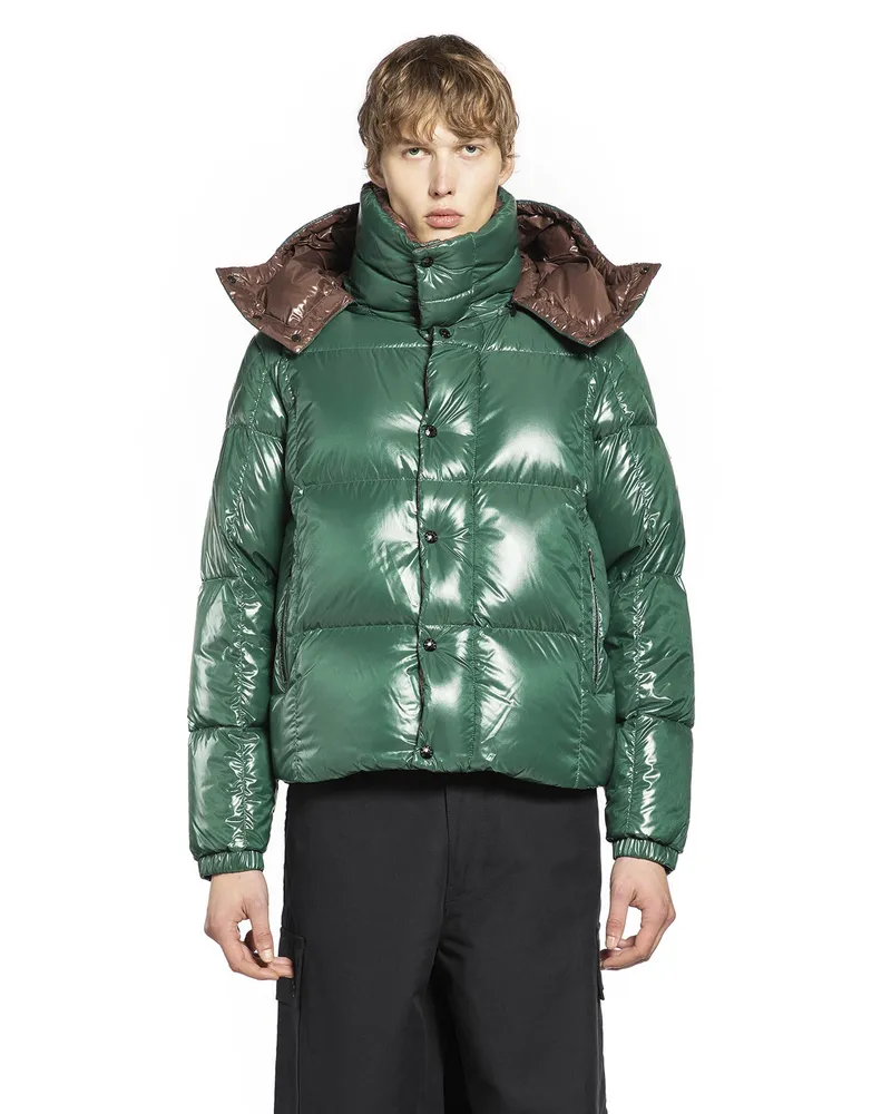 Moncler Parana Hooded Short Down Jacket Green