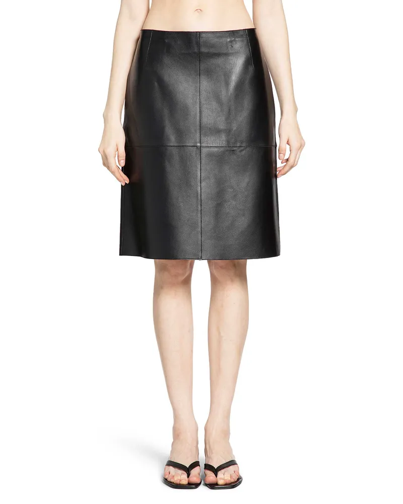 Totême Panelled Leather Skirt Black