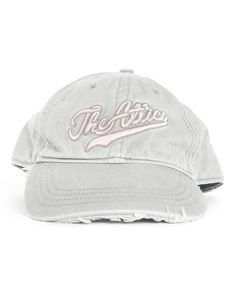 ATTICO Logo Embroidered Distressed Cap Grey