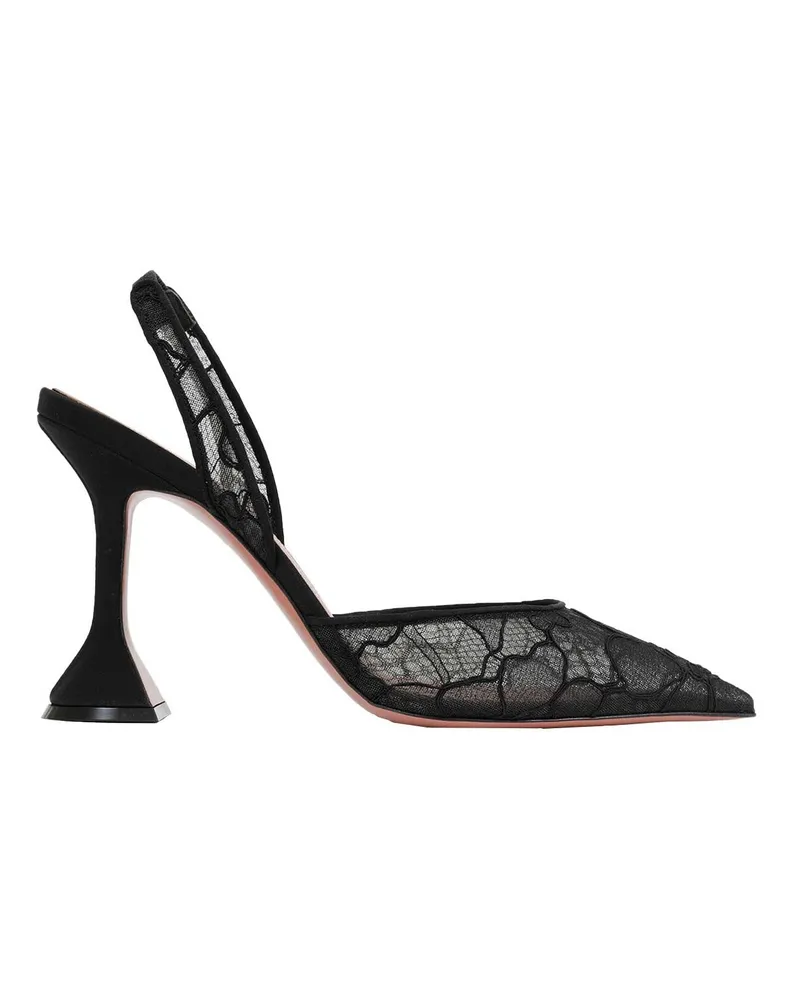 Amina Muaddi Holli Lace Slignabck 95 Pumps Black