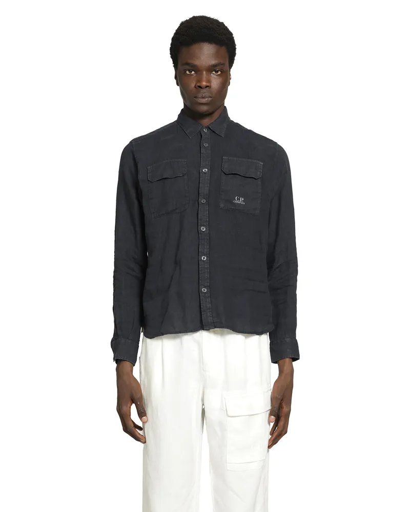 C.P. Company Lightweight Linen Shirt Blue