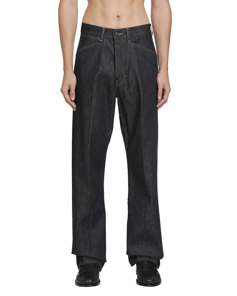 Christophe Lemaire Straight Leg 5 Pocket Jeans Blue