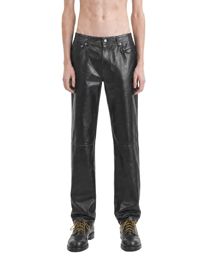 Maison Margiela Leather-effect Trousers Black