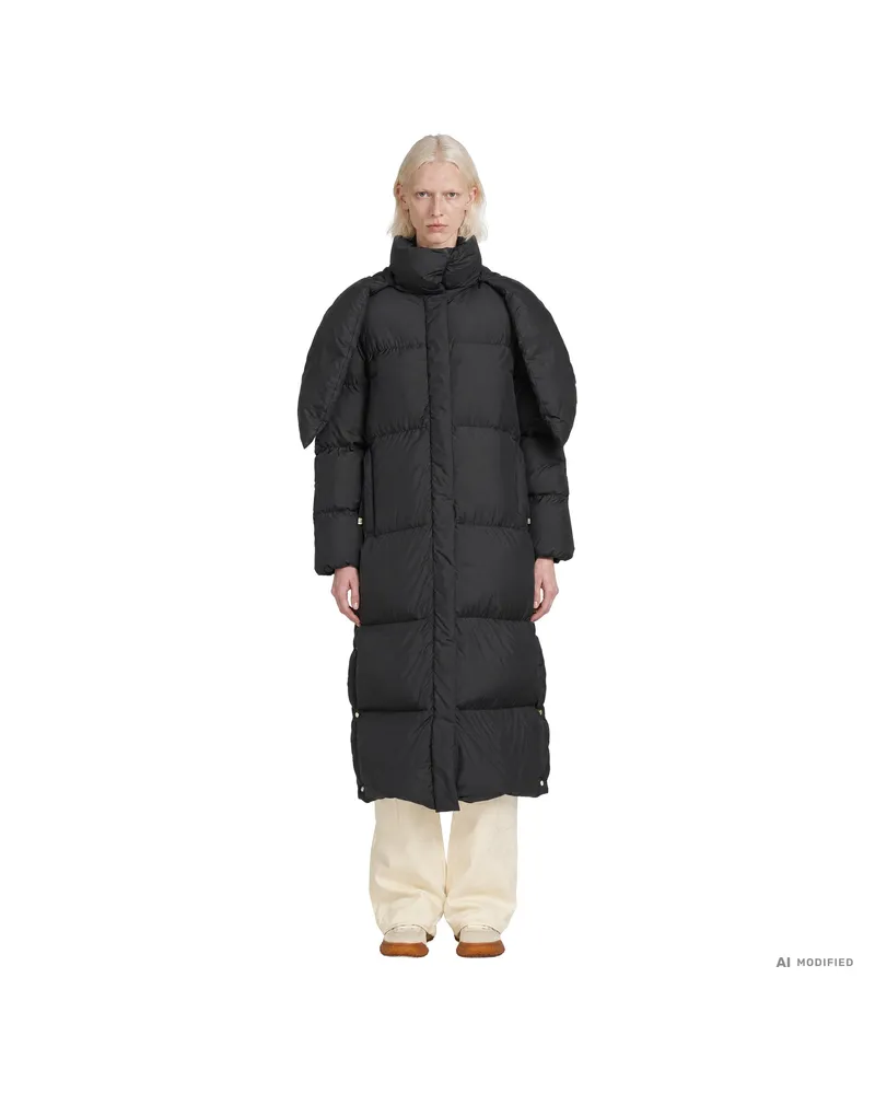 Moncler Ornement Hooded Long Down Coat Black