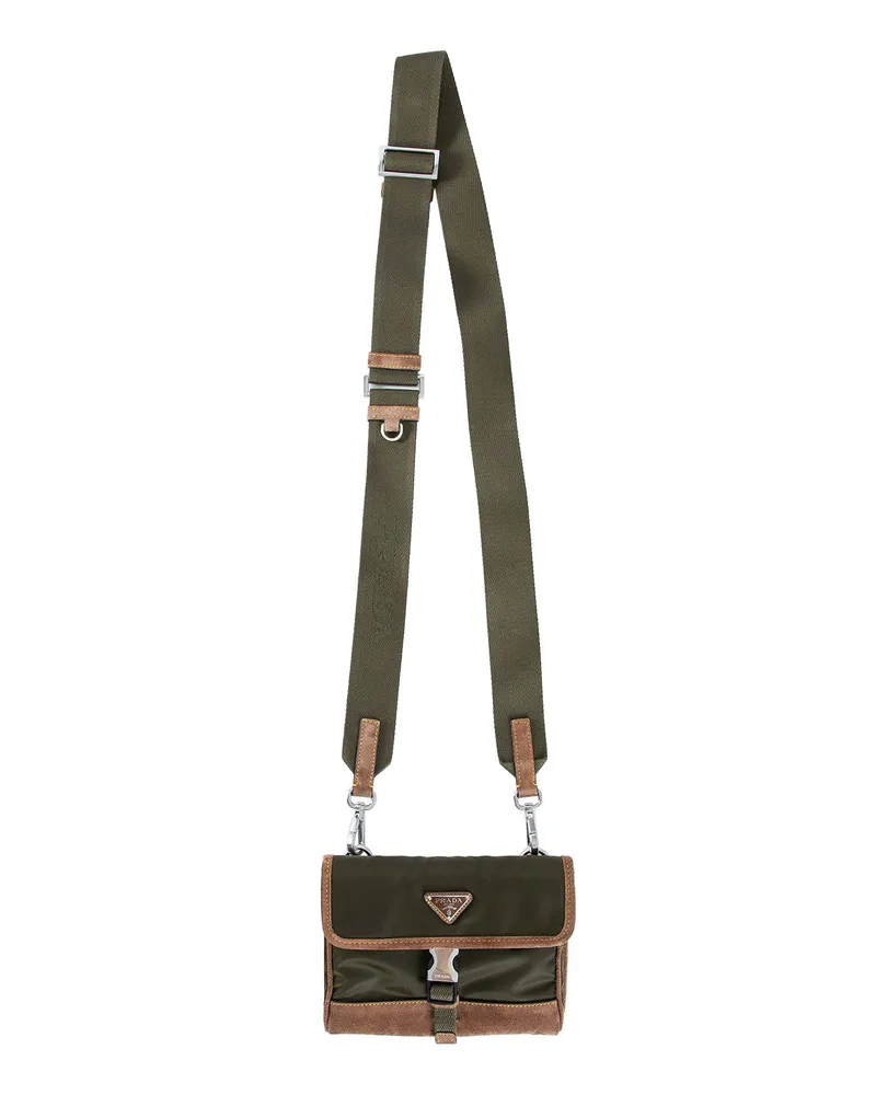 Prada Re-Nylon and suede smartphone case Green