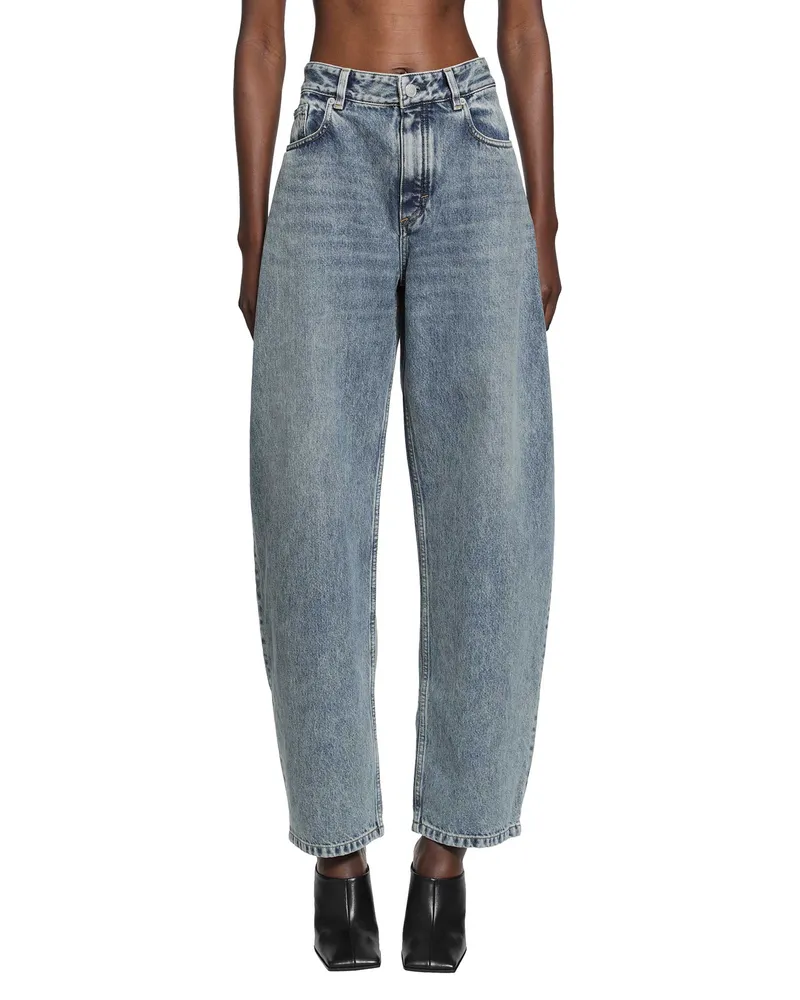 Alaïa Round Denim Jeans Blue