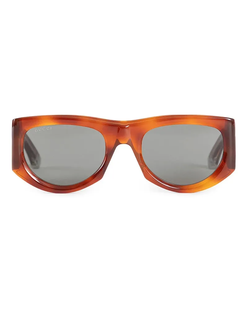 Gucci Occhiali da sole con montatura rettangolare Brown