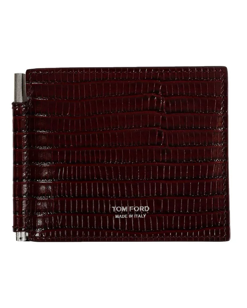 Tom Ford Printed Tejus Money Clip Wallet Red