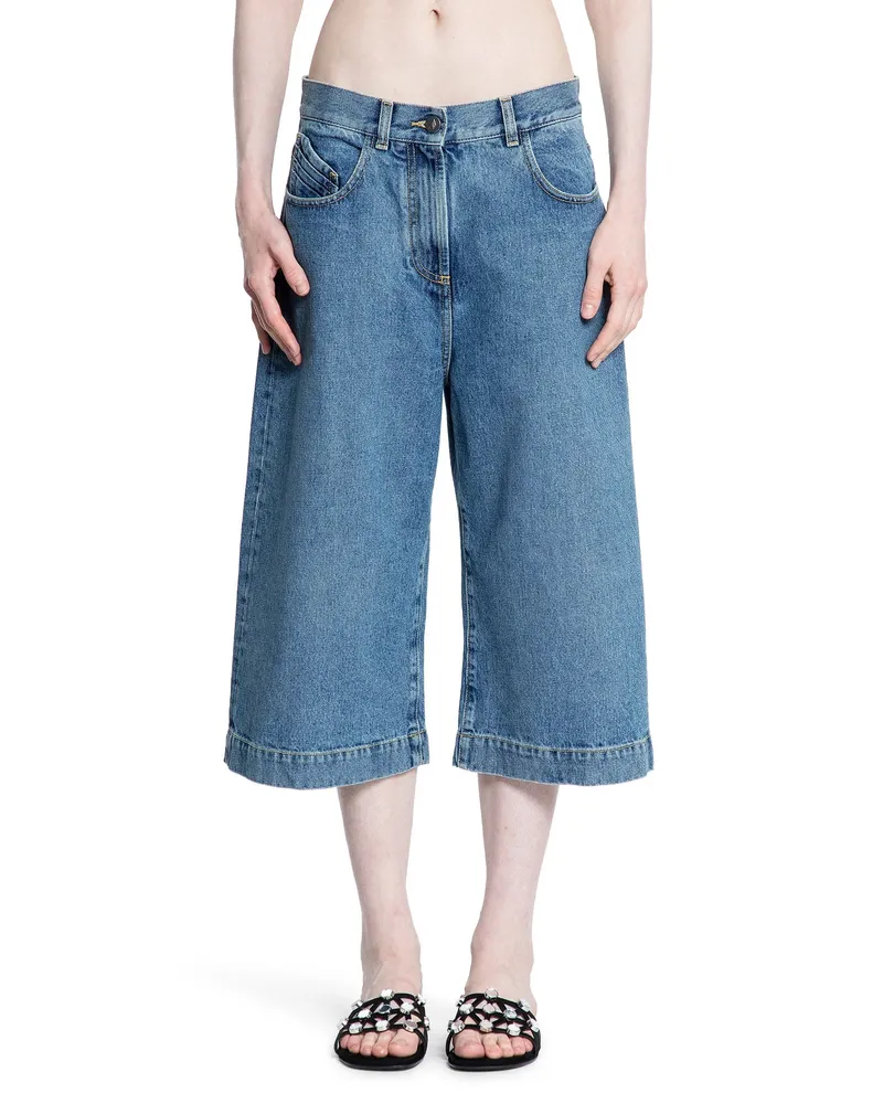ATTICO Washed Denim Shorts Blue