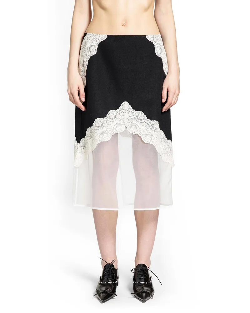Jil Sander Wool Canvas Skirt Black