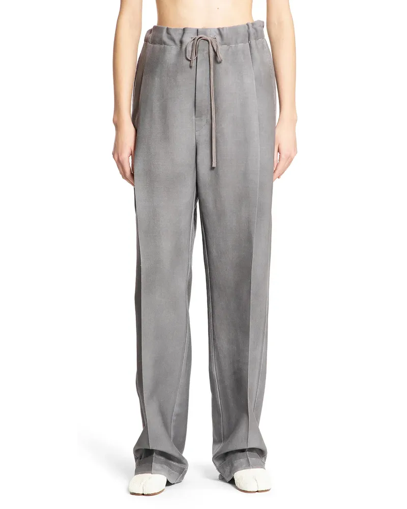 Maison Margiela Pantaloni con coulisse in lana e mohair Grey