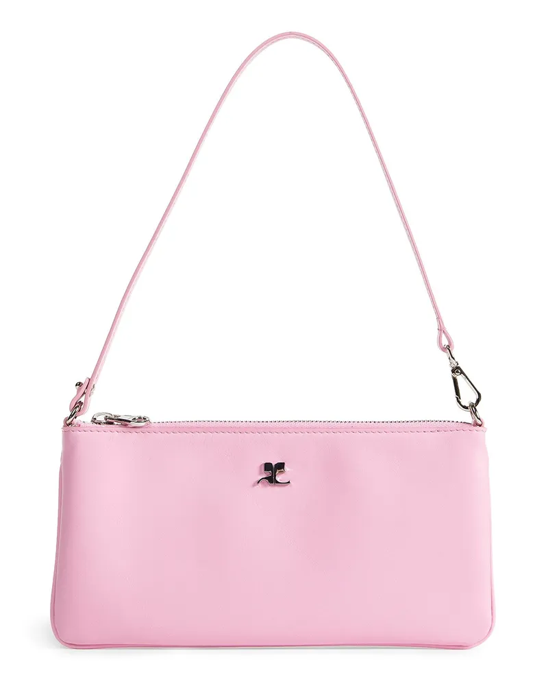 Courrèges Zipped Leather Pouch Pink