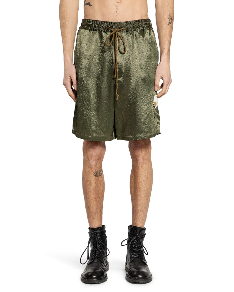 Song For The Mute Flower Elasticated Shorts Green