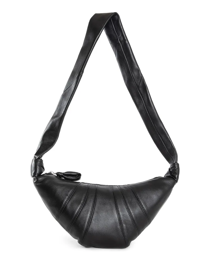 Christophe Lemaire Small Croissant Bag In Leather Black