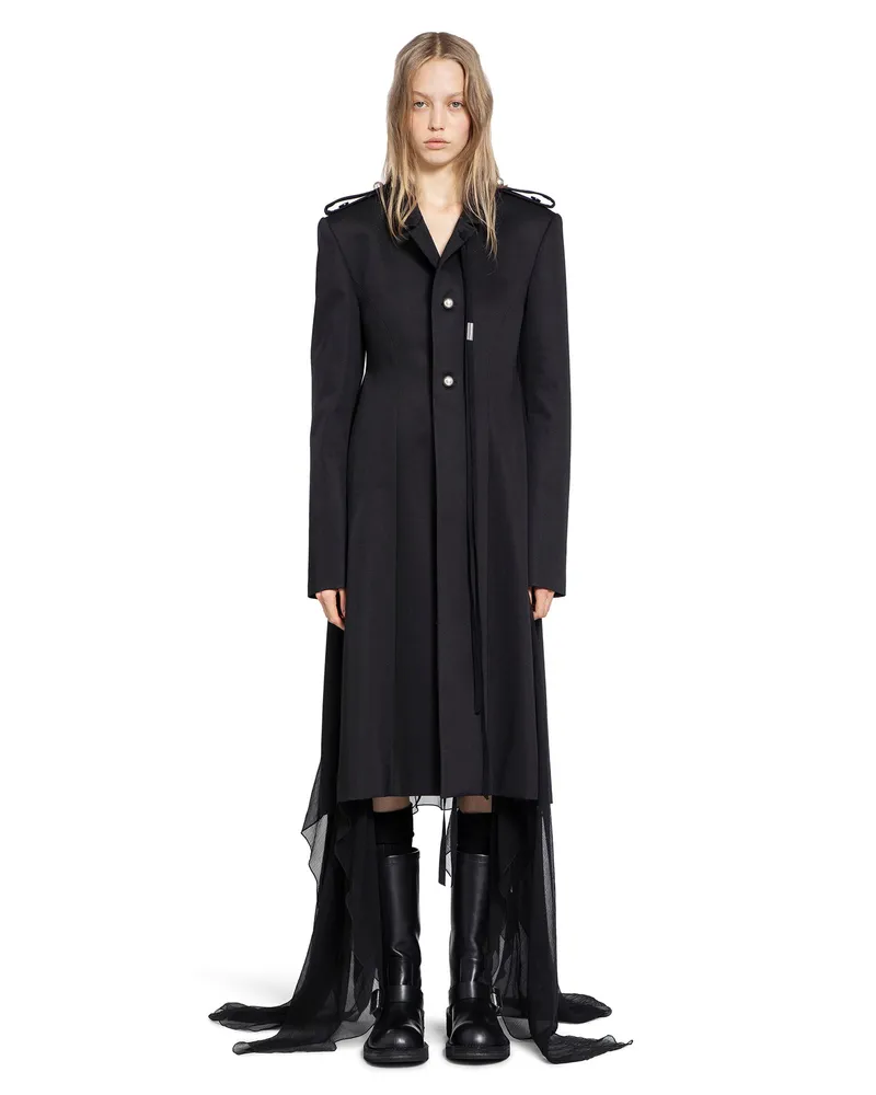 Ann Demeulemeester Fena Hybrid Overcoat Black