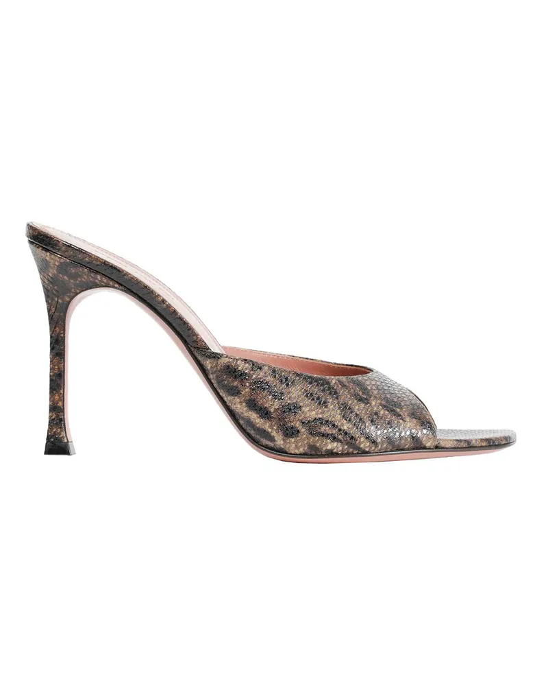 Amina Muaddi Alexa Leopard Print Mules Brown