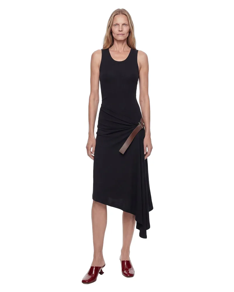 Loewe Asymmetric Midi Dress Black