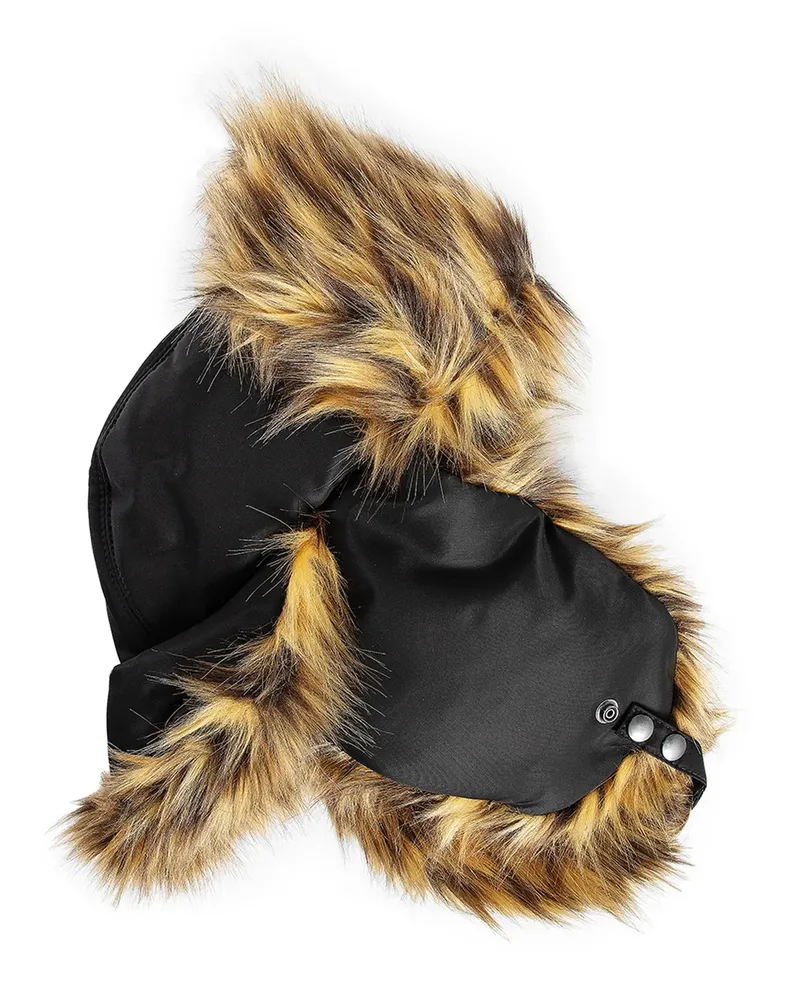Jean Paul Gaultier Cappello Chapka con pelliccia sintetica di leopardo Black