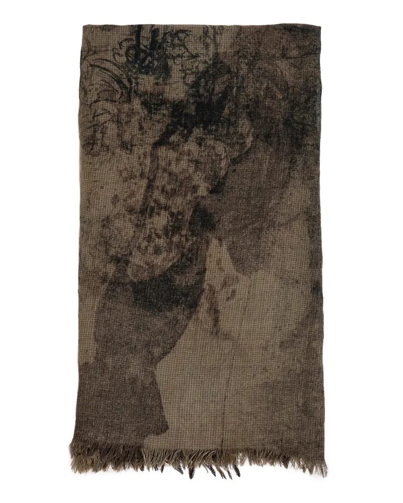 Ziggy Chen Digital Print Scarf Green