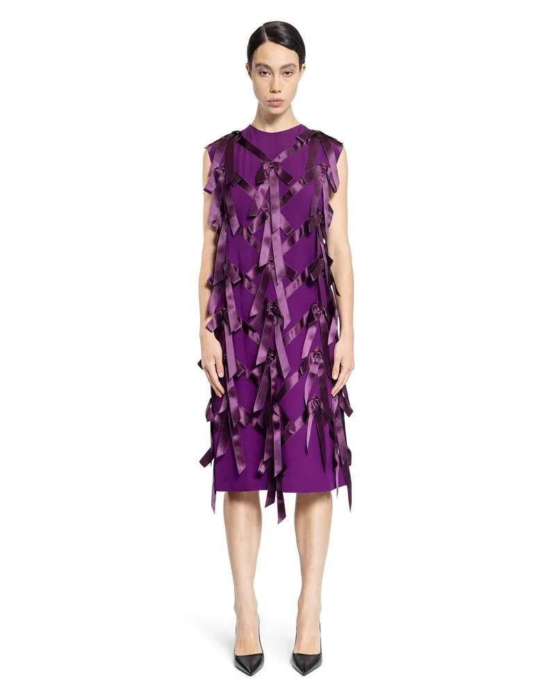 Prada Sablé dress with bows Purple